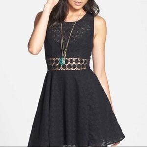 Free People "Daisy" Lace Cutout Skater Dress Sz 2